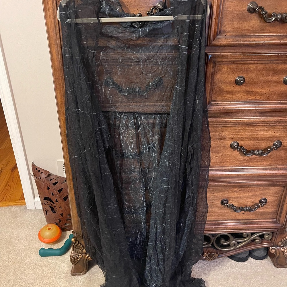 Kedem Sasson Black Sheer Duster
